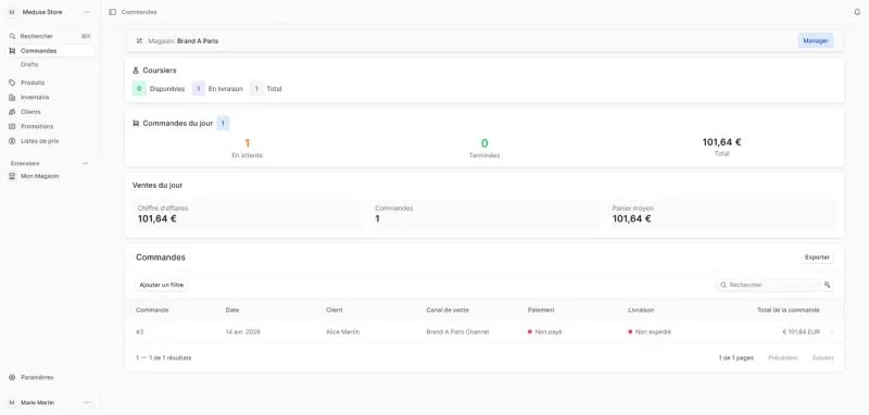 Aperçu de la plateforme e-commerce multi-enseigne